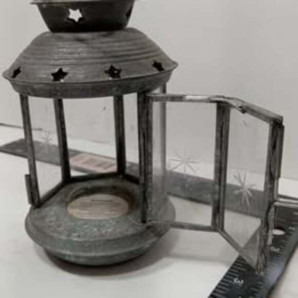 Galvanized Metal Star Tea Light Lantern